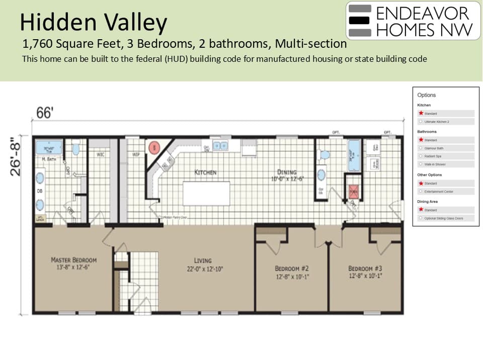 Hidden Valley 1760 floor plan