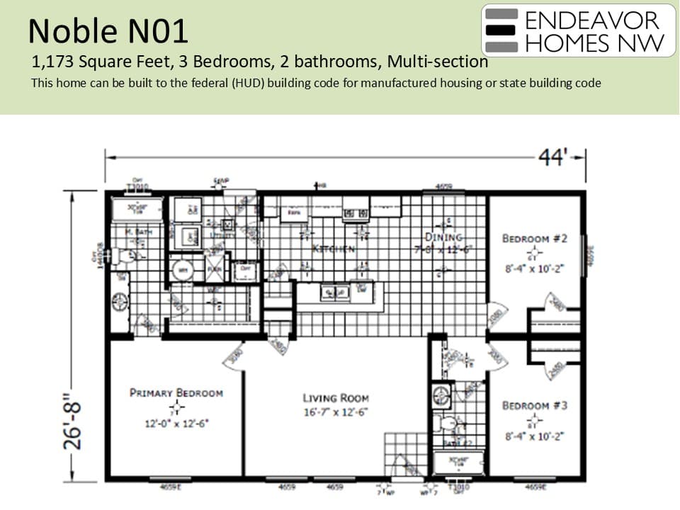 Noble 1173 sq ft floor plan