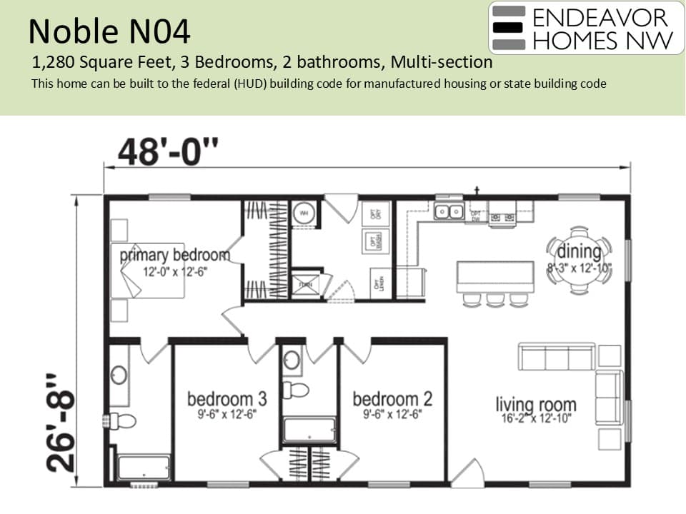 Noble 1280 floor plan