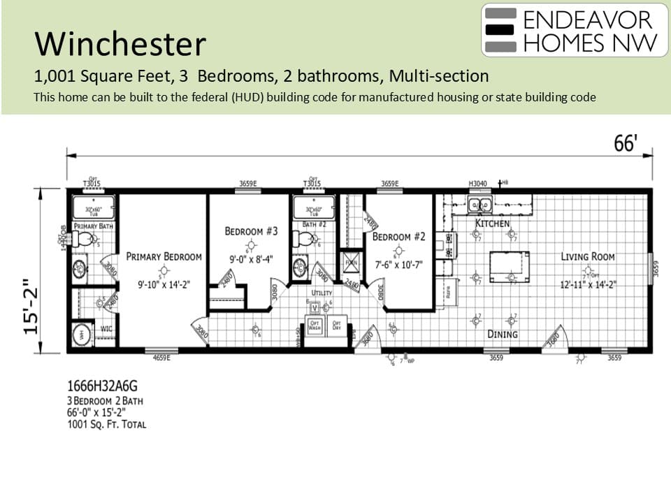 Winchester 1001 floor plan