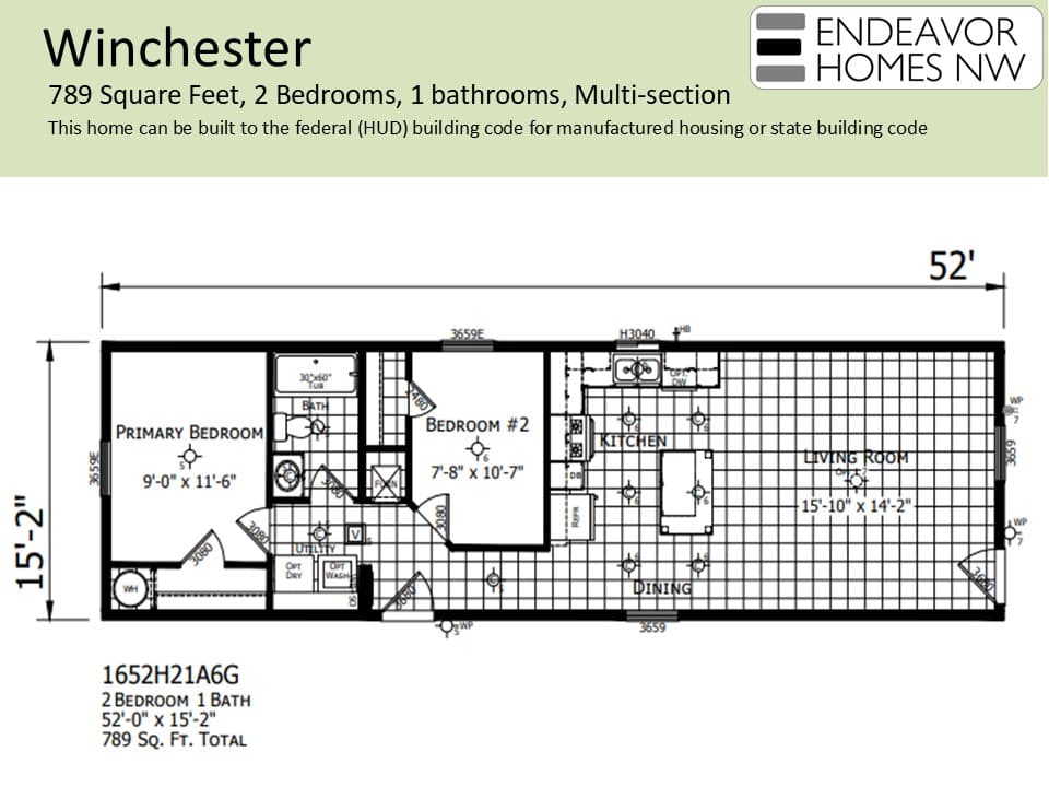 Winchester 789 sq ft floor plan
